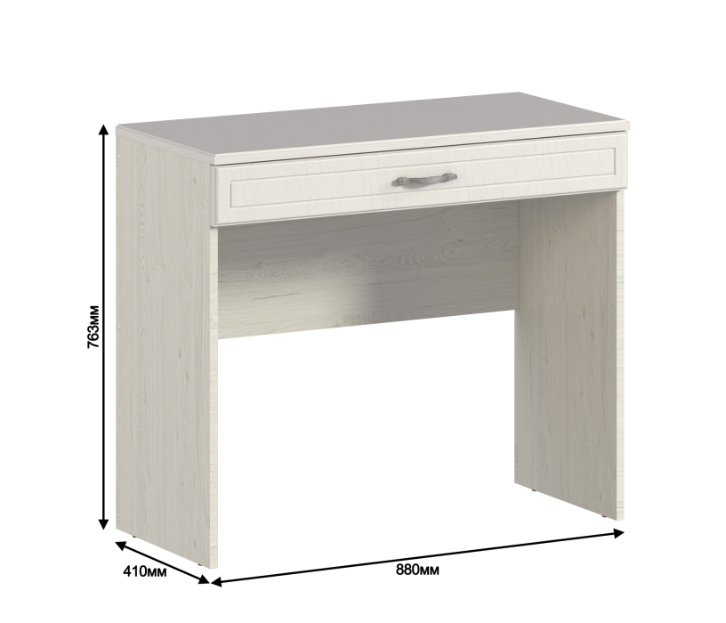 Туалетные столики, Стол туалетный Гранд / Ливерпуль СБ-3527 Дуб Приморский Белый/МДФ Классика Светлый