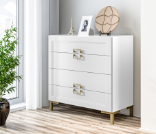 Комоды, Комод Ассоль СБ-3434 Белый/МДФ Белый