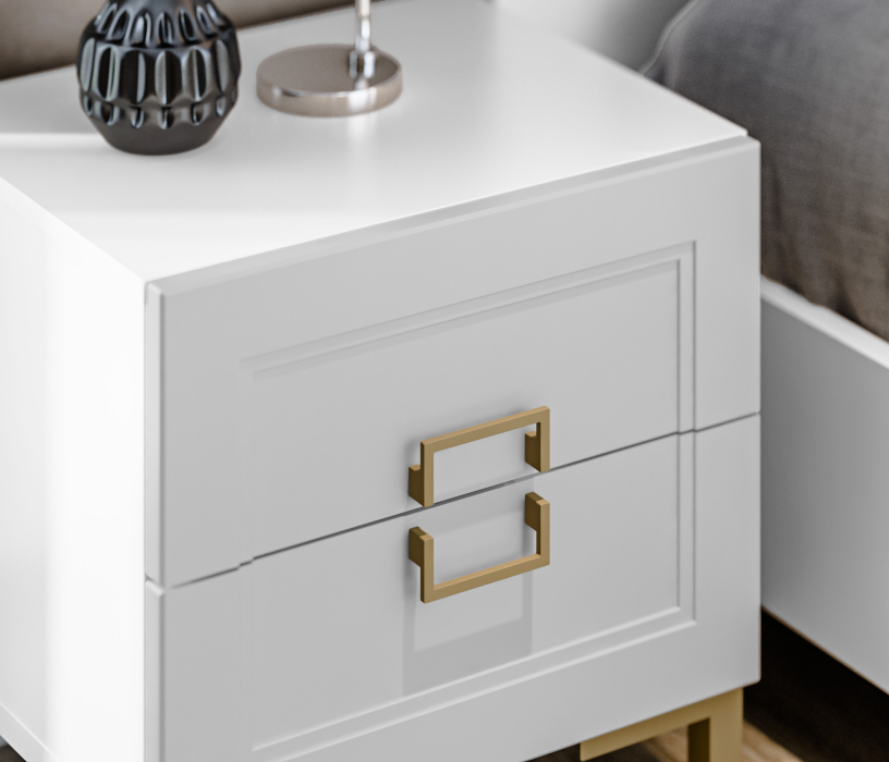 Прикроватные тумбы, Тумба Ассоль СБ-3436 Белый/МДФ Белый