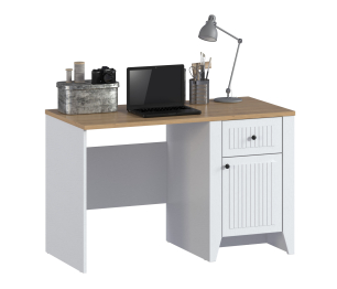 Стол Монтана СБ-3549 Белый Альпийский,Дуб Гамильтон/МДФ Дуб Белый